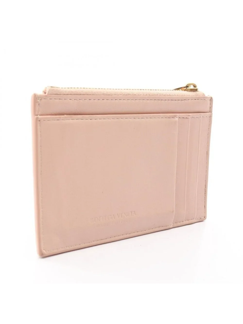 Bottega Veneta Coin Case Cassette Card Pink Leather
